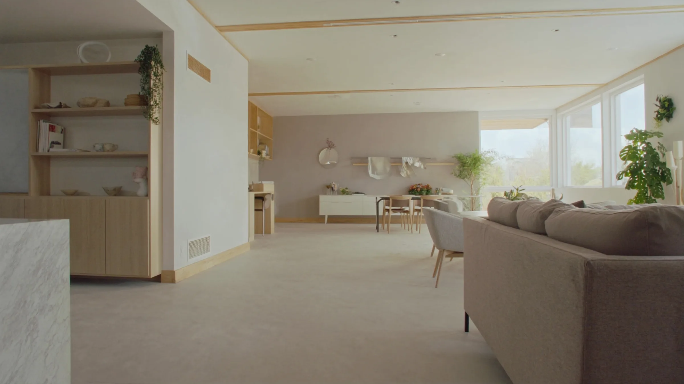 Cleaning company marketing, housekeeping, bright, freshly cleaned living room