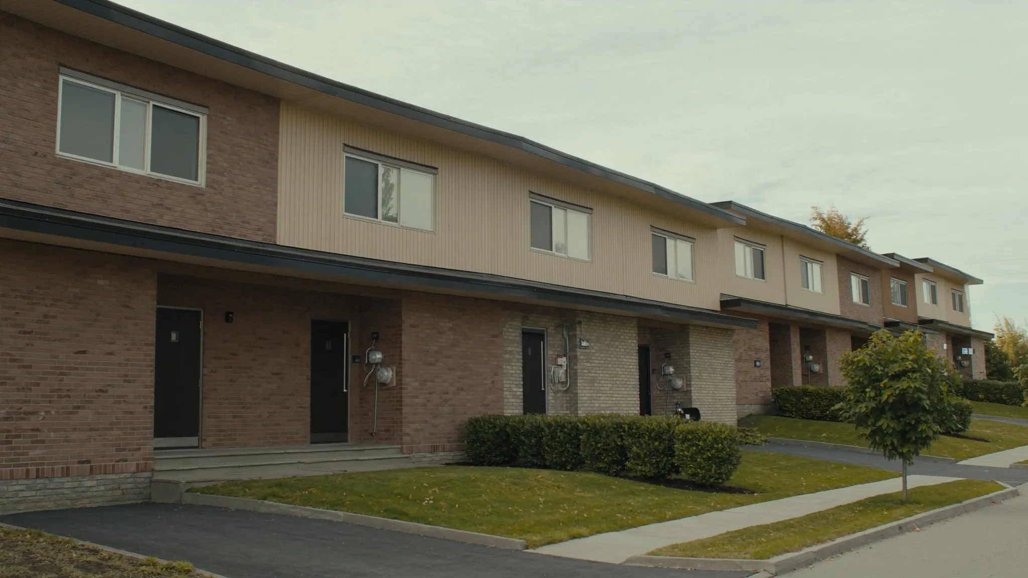 North Shore, marketing agency, quiet residential street with modern townhouses