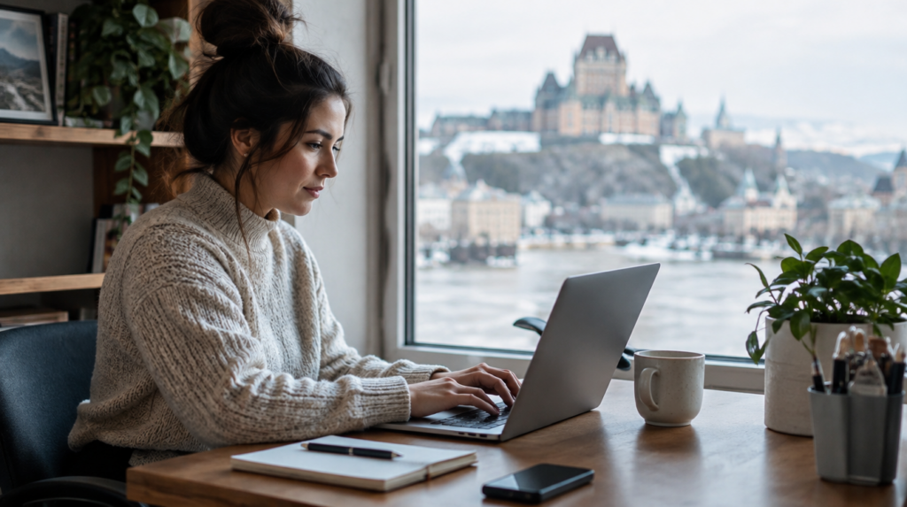 Schéma d'un site web de PME avec faits clairs, balisage et formulaire simple, lu par des outils IA